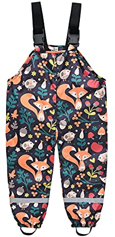 Generisch Pantalones de lluvia para niños, traje de lluvia unisex, mono impermeable a prueba de viento, con tirantes, pantalones de barro, sin forro, pantalones de lluvia monocolor, pantalones para