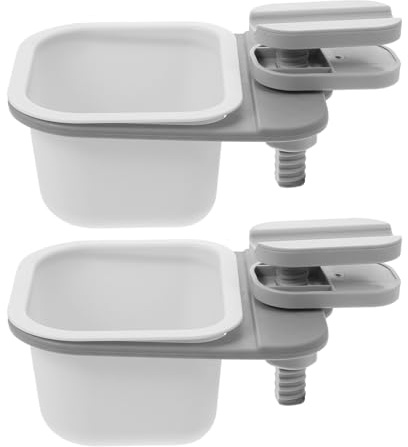 Mobestech 2 Piezas Unidades Caja de Almacenamiento Giratoria con Clip para Escritorio Cubo de Basura Pequeño Blanco y Gris Organizador y Contenedor Compacto para Residuos Mesa o Mostrador