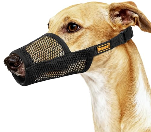 Mayerzon Soft Mesh Muzzle for Greyhound Whippet Long Narrow-Snouted Dogs