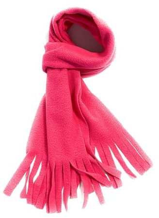 Caprilite Warm Soft Fleece Winter Scarf for Primary School Children, Navy Blue, Fringed Design, Cold Weather Accessory (Fuchsia)