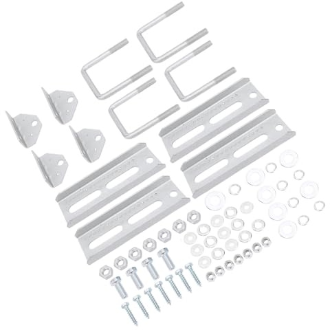 Akozon Heavy Duty Boat Trailer Bunk Brackets 3x3 Crossmember - 4 Sets of Galvanized Top Bracket Kit - Boat Trailer Accessories