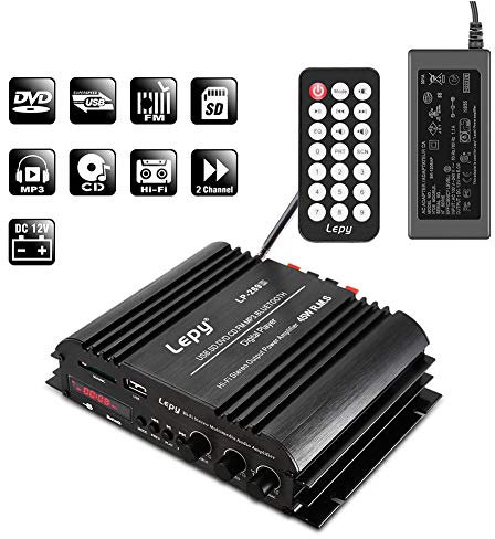 NKTECH 5A Power Supply Lepy LP-269S USB SD DVD CD FM MP3 Hi-Fi Bluetooth Wireless 4 Chaînes 45W RMS Digital Stéréo Mulitimdia Audio Amplificateur Player et Télécommande