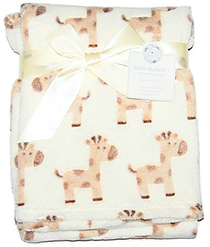 Baby Boy Girl Unisiex Soft Fleece Wrap Blanket Pram Cot Crib Moses Basket Giraffe