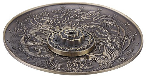 Bruciatore di Incenso, Porta Incenso per Bastoncini Incenso Bronzo, Drago Portaincenso Bronzo Incenso Phoenix Piattino Porta Incenso Fumo Casa Decorazione