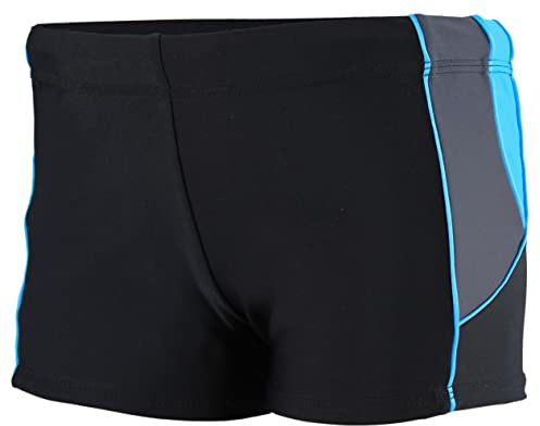 Aquarti Herren Badehose Kurz mit Kontrastpaspel, Farbe: 07 Schwarz/Graphit/Blau, Größe: 3XL