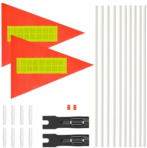 HIQE-FL 370cm Kinder fahrradfahne,2-Set Fahrradfahne,Sicherheitswimpel Verstellbare,Fahrradanhänger Fahne Wimpel,Kinder Sicherheitswimpel,Sicherheitswimpel Kinderfahrrad