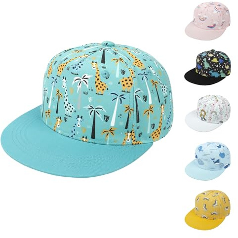 QIYIENDIAN Cappello da Baseball per Bambino Dinosauro Regolabili Protezione Solare Cappelli da Sole per Bambini Ragazze Ragazzi(Giraffe2-4Y)