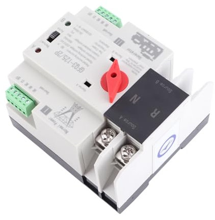 Interruptor de Transferencia Automática de Doble Potencia de 110V, Interruptor de de Generador 2P de 100 Amperios, Interruptor ATS de Control WiFi (80A)