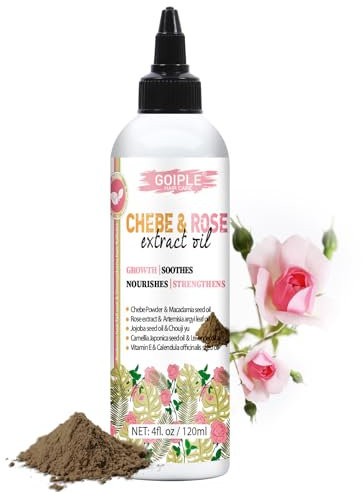 Huile De Pousse Des Cheveux Chebe & Rose, Chebe Pour Les Cheveux, Poudre De Chebe Africaine Pour Une Pousse Des Cheveux Plus Forte Et Plus Épaisse, Huile De Pousse Des Cheveux Chebe Naturelle