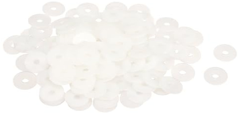 QUARKZMAN 120Pcs M3 Rondelles Plates en Nylon 3mm ID 12mm OD 1mm Épaisseur Rondelle Plate Joints Toriques en Plastique pour Feuille de Joint d'Étanchéité Fixation Espaceur Bague, Blanc