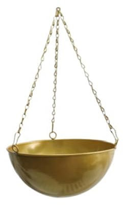 Vocdikficy Dekorativer Hängepflanzer für Den Innenbereich, Metall, Kunstdekor, Sukkulenten-Hängekorb, Gartenzubehör, Gold, Groß