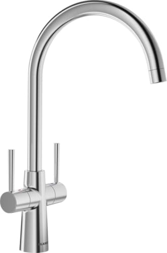 BLANCO MAX II | Miscelatore da cucina in acciaio PVD | Bassa Pressione | Bocca girevole a C | Foro rubinetto Ø35 mm | Connettori 700 mm | Superficie resistente alle impronte digitali | Prestazioni di