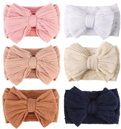 DRESHOW 6 Pièces Bébé Bandeaux Bébé Fille Bandeau Cheveux Bande d'Arc Bandeaux Accessoires Child Turban Bandeau