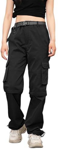 Generisch Funktionsshosse Damen Wanderhose Zip-Off-Trekkinghose Atmungsaktiv Wanderhose Women Schnell Stretch Trekkinghose Abnehmbar Zip Off Outdoorhose Sommer Hiking Pants Funktionshose Schwarz 4XL