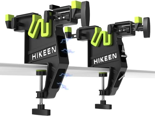 HIKEEN Ski Snowboard Vise for Tuning, Waxing and Repair, Set of Non-Slip Vice Grips with Horizontal, Vertical and Tilt Positions, Built-in Magnetic Tool Storage Area, and Rubber Ski Brake Retainers