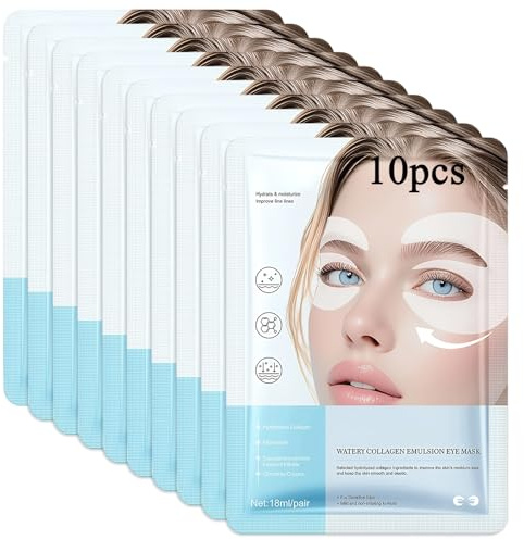 Patch Per Occhi Per Borse e Rughe, Maschera Occhi al Collagene, Con Bio-Collagene, Peptidi e Vitamina C, Borse e Rughe Sotto Gli (10 Paia)