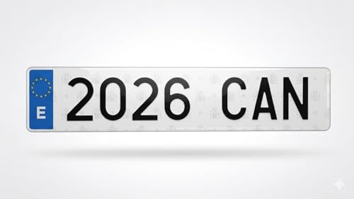 Placa de Matrícula Acrílica Homologada para Coche (Larga 520x110mm) - Personalizada con Documentación - Alta Resistencia y Flexibilidad - Pack 1 Unidad