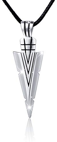 Flyow 925 Sterling Silver Arrow Pendant Jewelry Necklace for Men, 24 Inches Boyfriend Husband Gift