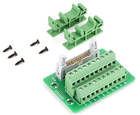 Keenso IDC20P Breakout-Board IDC20P 20Pin-Stiftleiste Breakout-Board DIN-Schienenmontage-Schnittstelle Stromversorgungsmodul Anschlussblock-Anschluss SPS-Schnittstelle mit Halterung Terminaler