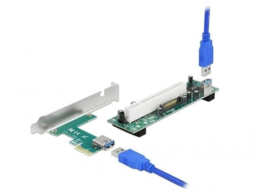 Delock Riser Karte PCI Express x1 zu 1 x PCI 32 Bit Slot mit 60 cm Kabel
