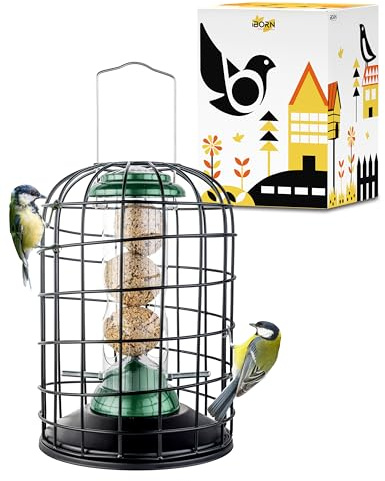 iBorn Metal Bird Feeders Squirrel Proof for Fat Ball, 9 Inch Green