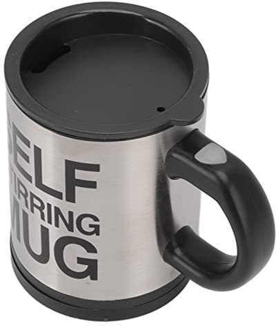 Taza Auto-Mezcla Taza Autoagitadora Sello Fino 400ml Con Tapa (Negro)