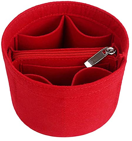 Amagogo Sac Seau Doublure en Feutre Doublure de Sac à Main Tendance avec Compartiments Type de Seau Gardez Les Petites nécessités organisées, Rouge