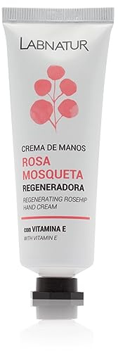 Labnatur Crema de Manos Rosa Mosqueta - Con Aceite de Avellanas, Urea y Karité - Regeneradora - Para Arrugas, Manchas y Cicatrices - Textura Ligera - Natural y Vegana - Fabricada en España - 50 ml