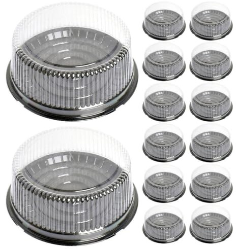 Abaodam Clear Round Cake Box 7.08X7.08X3.74 Inch Plastic Cake Container Portable Carrier for Birthday Wedding Baby Shower Dessert Storage
