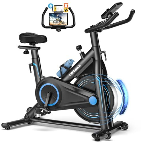 2025 NEU Heimtrainer Fahrrad mit App, CHAOKE Profi Ultra-Leiser Ergometer Heimtrainer mit Magnetwiderstand, Superweichem und Atmungsaktivem Sitz, Indoor-Hometrainer mit Y-Stabil-Basis, Bis 160KG