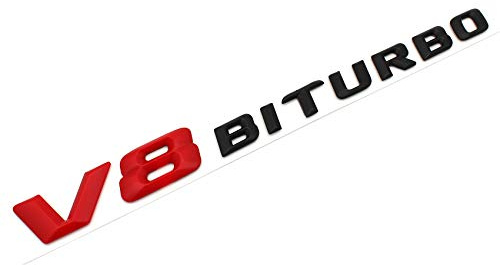 VmG-Store Emblema de plástico con Letras V8 con Adhesivo de Espuma (V8 Biturbo Rojo Negro)