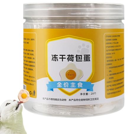 Ei-Leckereien für Haustiere, gefriergetrocknetes Tierfutter - Katzen-Kausnacks, Abendessen-Häppchen - Vollständige und ausgewogene Ernährung, leckere Snacks für Hunde, Welpen, Kätzchen, Haustiere