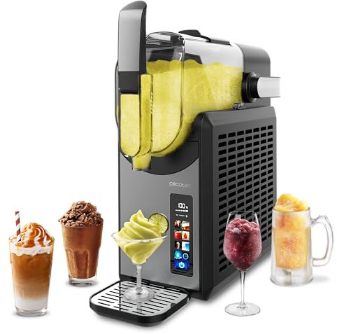 Cecotec Máquina de Granizado Heladera 2,6L Twist&Ice 2600. 220W, Bebidas en 15-60mins, 1,9L para Ingredientes, Control Táctil, 6 Modos, Refrigeración Adaptable, Diseño Ergonómico, Boquilla sin Goteo
