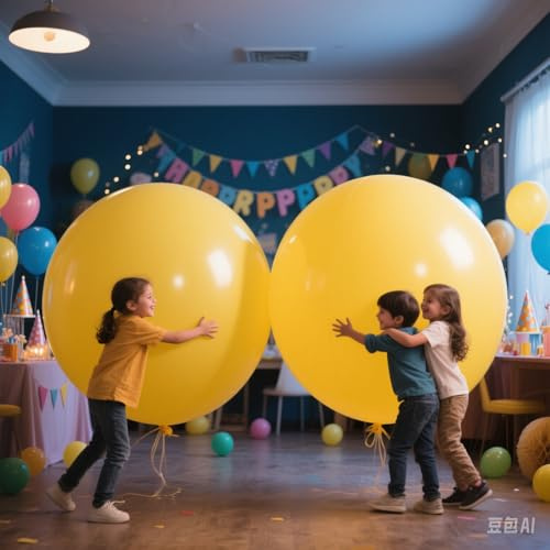 2 Pcs Huge 72 Inch Colorful Latex Balloons for Party Decorations Extra Large Latex Balloons, DIY Art, Drawing, Doodling Perfect for Creative Party Decor, Social Events & Kids Crafts (Yellow)