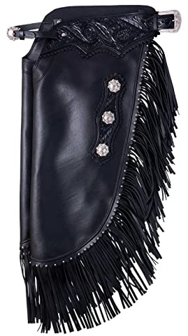 Premium Western Horse Bull Riding Genuine Leather Rodeo Chinks Chaps for Men Women Kids Custom 017 (XX-Large)