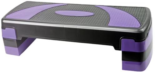 Kuisoe Stepper & Step Tabla para el hogar 2 niveles ajustable (10/15/20 cm) Plataforma aeróbica antideslizante para oficina en casa y gimnasio en casa (78 x 32 x 20, morado)