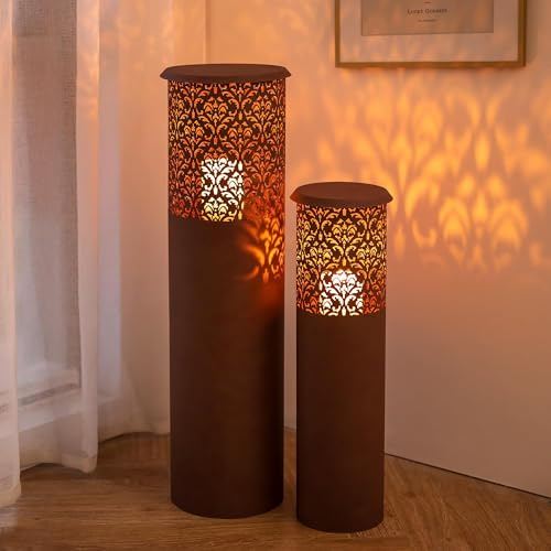 Inweder Tall Floor Candle Holders: 23.8/31.5 Lanterns Decorative Outdoor