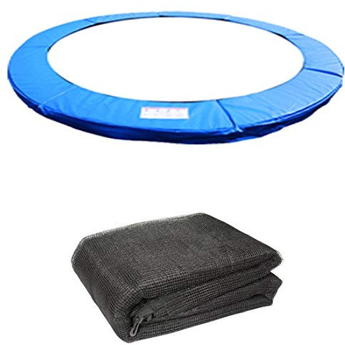Greenbay Blau Trampolin Randabdeckung Federabdeckung Randschutz Abdeckung mit Schwarz Sicherheitsnetz Netz Fangnetz | 427cm für 8 Stangen Trampolin