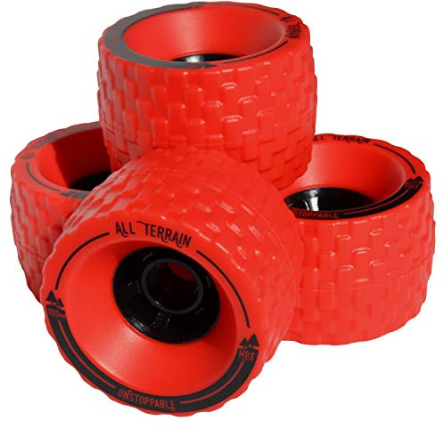 MBS All-Terrain Longboard Wheels (4) - Red, 100 mm