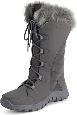 Polar Womens Quilted Faux Fur Cuff Winter Duck Rubber Sole Durable Snow Rain Outdoor Boot