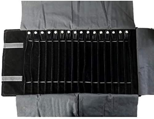treachi Portable Jewelry Roll Necklace Travel Storage Displays Holder 16 Chain Black Elastic
