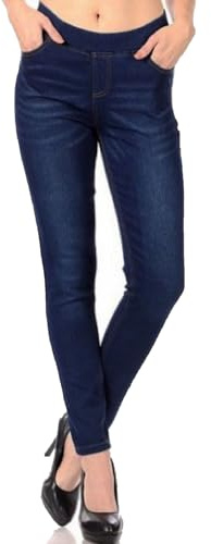 Jvini Women's Pull-On Stretch Jeans with Pockets Skinny Denim Jeggings