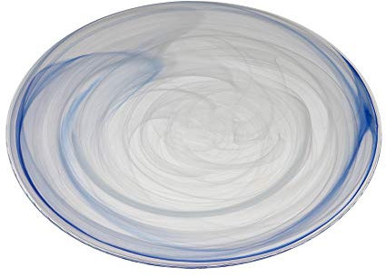 B'GHEST Set 6 Atlas Bajoplato Cristal de Color Alabaster Transparente- Azul: Medida:Ø33 Cm.