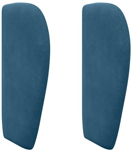 HFXHIJXQ Testiera con orecchie blu, 40 x 23 x 6 cm, in velluto, moderna per camera da letto, morbido cuscino da parete e cuscino per lo schienale con imbottitura in schiuma, schienale decorativo con