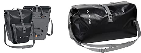 VAUDE Radtasche Aqua Back Plus, Black, One Size, 124120100 & Radtasche Top Case (PL), Black, One Size, 124160100