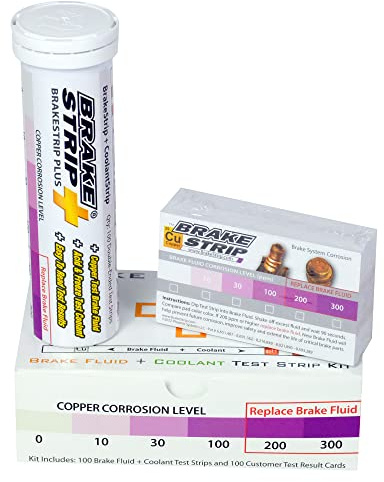 BrakeStrip Plus Service Center Kit. Double Ended Brake Fluid Plus Coolant Test Strips and Rating Scale Cards