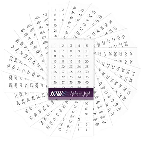 Ashton and Wright - 1-500 adesivi numerati - 1.000 etichette facili da staccare - 13 x 8mm - Bianco