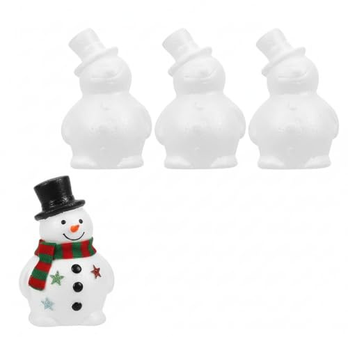 Housoutil 3 piezas muñeco de nieve de espuma de poliestireno floral bola de espuma de poliestireno juego de manualidades bolas de poliestireno muñeco de nieve accesorios manualidades figuras de