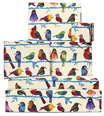 Tier-Geschenkpapier – 6 Bögen Geschenkpapier – Vogel-Geschenkpapier für Kinder – Geburtstags-Geschenkpapier für Baby Jungen Mädchen – Geschenkpapier für Männer und Frauen – Central 23