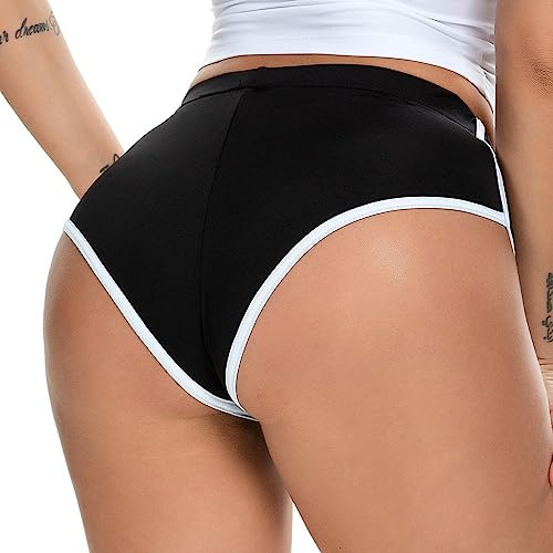 Mini Pantalones Cortos de Yoga y Fitness - Leggings de Cintura Baja para Danza y Running - Sexy Hotpants para Rave y Baile - Mallas Ajustadas